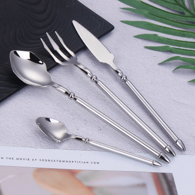 New Product Creative Hotel Tableware Four-Piece Set Western Tableware Yue Hai Shen 304 Stainless Steel Steak Knife, Fork and Spoon Coffee Spoon