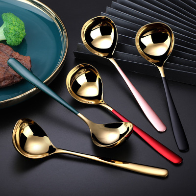 304 Stainless Steel Soup Ladle Nordic Tableware Spoon Soup Soup Ladle Eat Ramen Big Spoon Can Be Set Store Name Logo