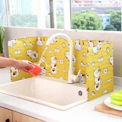 New Printed Cartoon Kitchen Oil-Proof Baffle Gas Cooker Thermal Baffle Household Cooking Splash-Proof Oil Baffle Plate Wholesale