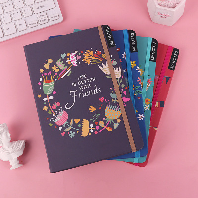 Holiday Blessing Hardcover Notebook Wholesale Strap Diary Foreign Trade Notebook Student Journal Book Notepad
