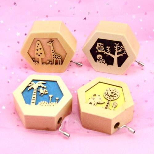 Forest Story Hollow Creative Music Box Hand Music Box Wooden Music box Creative Gift 