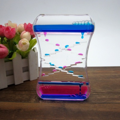 Creative Slide Oil Drop Oil Leakage Toy Plastic Funnel Decoration Liquid Hourglass Dynamic Oil Leakage Wholesale Student