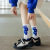 SocksINS Fashionable Plaid Smiley Face Printing Tube Socks Korean Style Klein Blue Number Casual Cotton Socks Sweat-Absorbent Breathable Socks