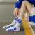 SocksINS Fashionable Plaid Smiley Face Printing Tube Socks Korean Style Klein Blue Number Casual Cotton Socks Sweat-Absorbent Breathable Socks