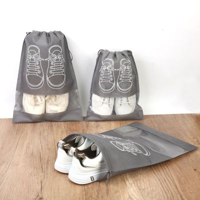 Non-Woven Tote Bag High-Top Shoes Drawstring Bundle Travel Storage Bag Dustproof Shoe Bag Non-Woven Shoe Bags