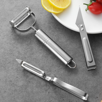 Stainless Steel Kitchen Gadget Peeler Potato Paring Knife Duck Hair Removal Tool Fruit Peeling Three-Piece Kitchen Set