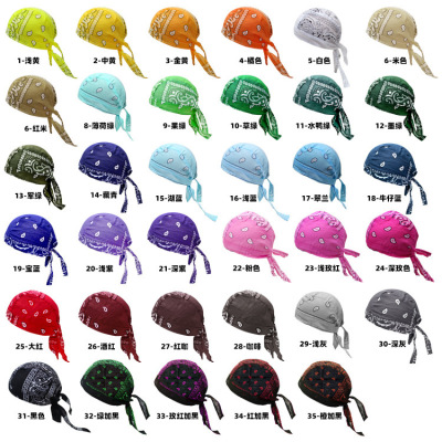 Cross-Border Hat European And American Outdoor Riding Pirate Hat Cotton Printed Single Cashew Multi-Color Street Dance Hip-Hop Turban Hat