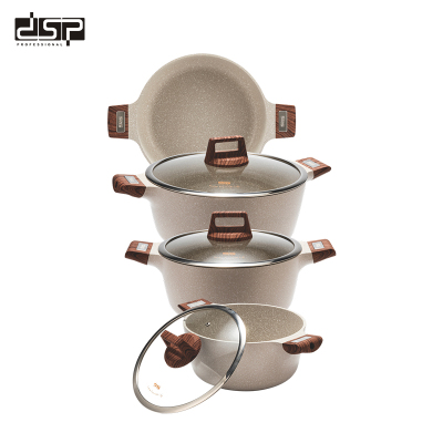 DSP Cookware Set Combination Household Non-Stick Pot Soup Pot Medical Stone Four-Piece Set CA005-S01