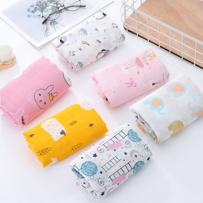 Newborn Swaddling Towel Muslin Double-Layer Gauze Gro-Bag Baby Baby's Blanket Cover Blanket Bamboo Cotton Non-Fluorescent Bath Towel for Children