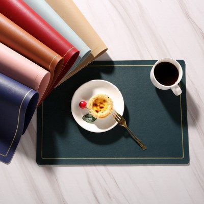 PVC Leather Placemat Home Square Placemat Hotel Western-Style Placemat Oil Insulation Insulated Dining Table Mat 30 * 43cm Coasters