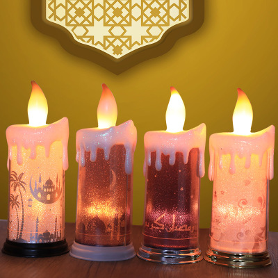 New Cross-Border Wholesale Home Decoration Electronic Candle Holiday Gift Led Candle Light Ramadan Festival Decorations