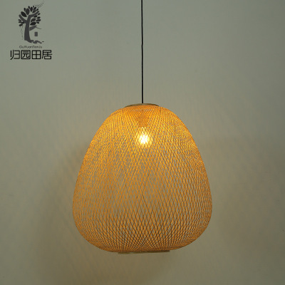 Southeast Asia Bamboo Chandelier Hotel Hotel Chinese Restaurant and Tea House Hotel Single Head Lamp Hallway Western Restaurant Lamp