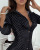 2020 European and American Autumn and Winter Amazon AliExpress Dotted Prints Pleated Black Long Sleeve Deep V Shirt Dress for Women