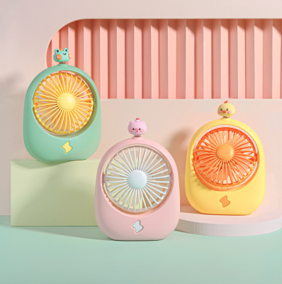 2022 New Desktop Fan Mini Desktop Cartoon Office USB Charging Brushless Light Tone Large Wind Fan