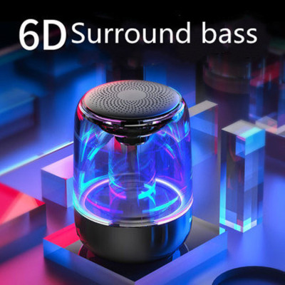 AE Yayusi C7 Wireless Bluetooth Speaker Subwoofer Portable Colorful Light Car Crystal Glass Bluetooth