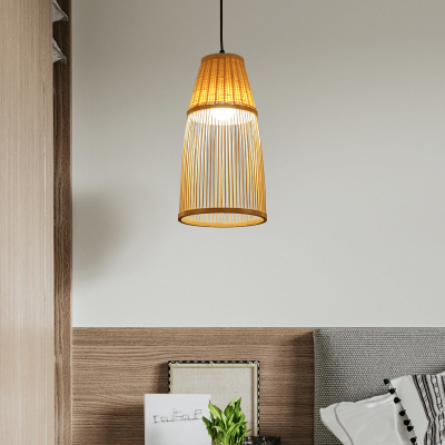 Led Corridor Home Chandelier Chinese Bamboo Woven Small Droplight Hotel Inn B & B Hotel Bedside Lamp Bar Lamp
