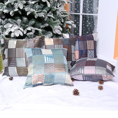 Amazon Cross-Border Double-Sided Plaid Pillow Ethnic Mediterranean Style Sofa Cushion Bedside Pillow Cover