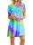 2020 Summer New Wish Amazon Hot-Sale Women's Clothing Popular Slim-Fit Dazzling Rainbow Tie-Dyed Printed Dress