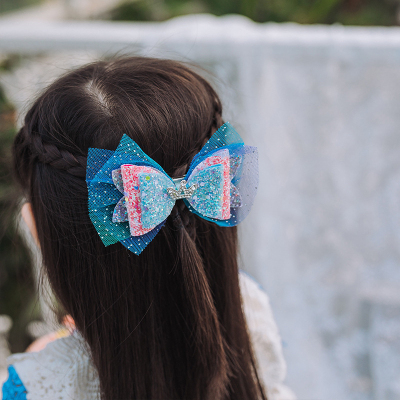 Barrettes Infant Sweet Bow Hair Accessories Korean Style Cute Princess Children Frozen Hair Clip Headdress