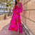 Amazon EBay! Pullover Temperament Commute High Waist Fairy Red Summer Autumn Style Fashion Printed Chiffon Dress