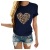 Wish Women's Foreign Trade European and American Valentine's Day Short Sleeve round Neck Leopard Print