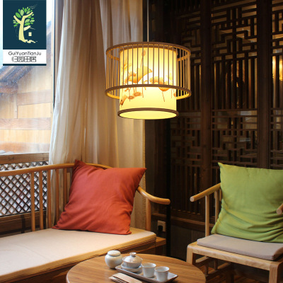 Bamboo Lamp Bamboo Ancient Style Chandelier Aisle Corridor Light Tea Lamp Balcony Chinese Restaurant Lamp Holder B & B Lighting