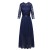 Spot Amazon Evening Dress European Station Chiffon Patchwork Dress round Neck Lace Long Dress Evening Dress Women's Clothing