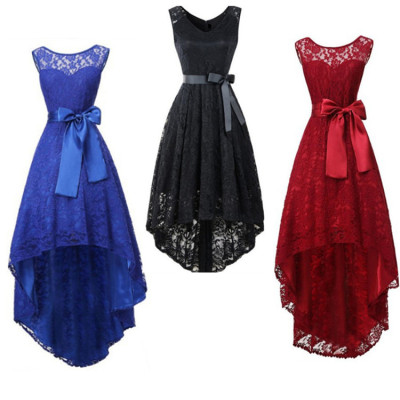 Wish Popular 5 Colors Summer Fashion Sexy Lace Mom Dress Solid Color Women's Summer Sleeveless Dress