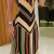 2021 Cross-Border New Arrival Amazon Wish Striped Print Slim Fit Sexy Split Maxi Dress Sleeveless Dress for Women