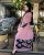 835 Spot Digital Printing Robe Large Size Cardigan Long Dress Arab Women's Robe
