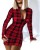 2021 Independent Station Wish Amazon New Autumn and Winter Long Sleeve V-neck Package Hip with a Zipper Tight Dress Women's Clothing