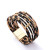 Cross-Border European and American Hot Alloy Magnetic Buckle New Leopard Bracelet String Beads Small Commodity Leather Bracelet Copper Tube Bracelet