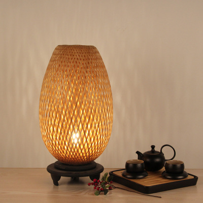 Handmade Bamboo Japanese Table Lamp Tea House Tatami Bamboo Products Lamps Antique Table Lamp