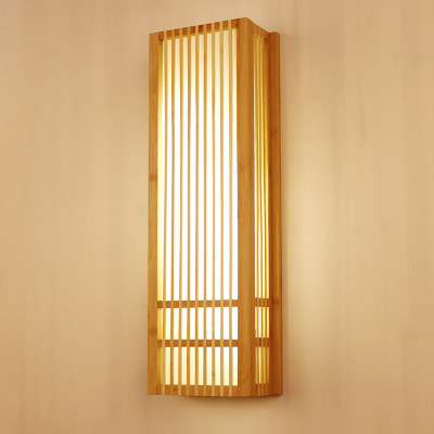 Japanese Style Wall Lamp Solid Wood Rectangular Wall Lamp Creative Led Bedside Lamp Restaurant Corridor Aisle Stair Door Lamp