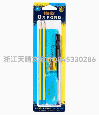 Export European and American Pencil Set Stationery Set Suction Card Combination Stationery Student Writing Pencil Office Six-Piece Set