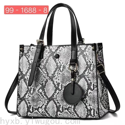 Women's Bag Foreign Trade Popular Style Casual Bag Women's Handbag New Fashion Pu Bag Snakeskin Pattern Bag