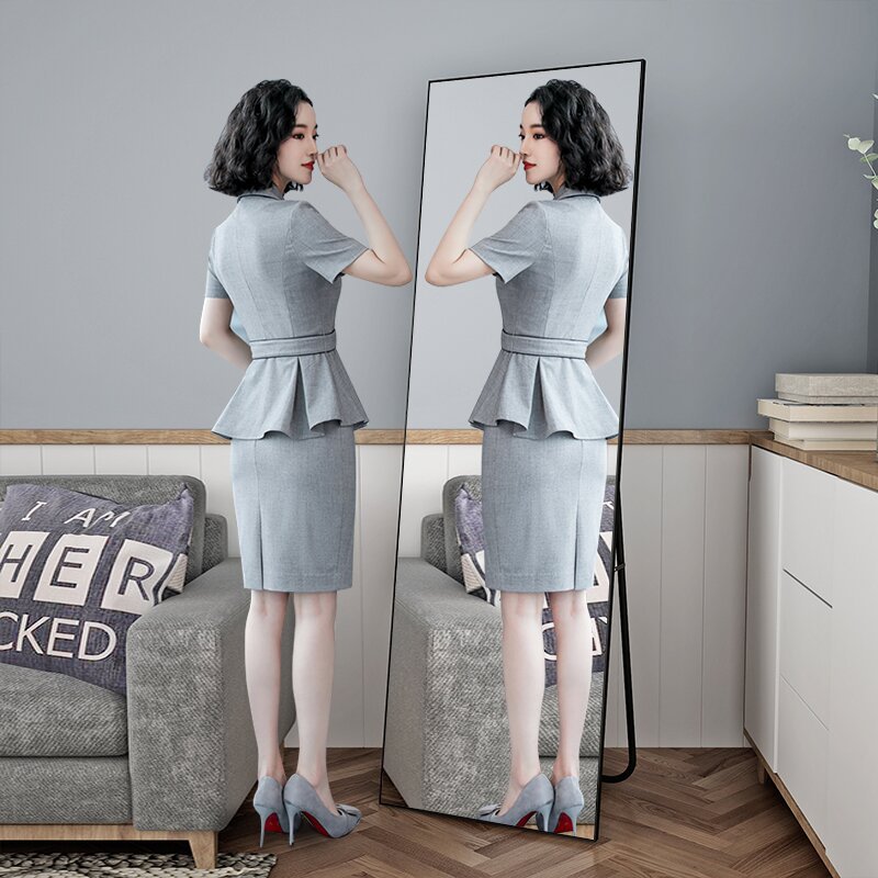 全身镜铝合金大镜子落地防爆试衣镜服装店镜子家用入户镜子