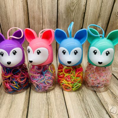 Cartoon Rubber Band Disposable Rubber Band Girls' Rubber Band Top Cuft Headdress Strong Pull Continuous Rubber Band Cartoon Plastic Bottle