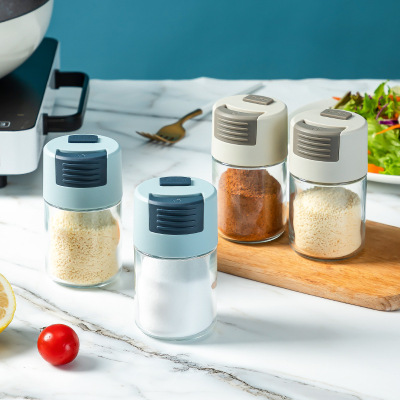 Control Salt Bottle Salt Control Artifact Quantitative Salt Jar Kitchen Sealed Measurable Salt Spraying Artifact Baby Condiment Bottle Press Type