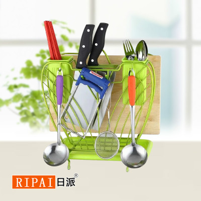 Ri Pai Color Spraying Multi-Purpose Knife Chopping Board Kitchen Storage Rack Apple-Shaped Chopsticks Shelf