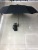 Three-Fold Semi-automatic Spray Paint Cloth Black Umbrella Imitation Wood Curved Handle