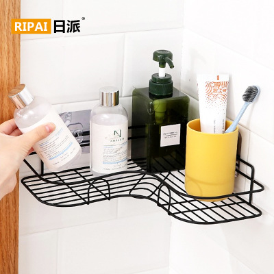 Ri Pai Punch-Free Corner Shelf Bathroom Rack Kitchen Bold Toilet Bathroom Sticky Wall Triangle Storage Rack