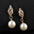European and American Hot Ornament Bridal Elegant Accessories Rhinestone Earrings Wave Line Wedding Pearl Grace Necklace Set