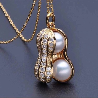 Hot Selling Imitation Freshwater Pearl Ornament High-Rise Peanut Short Pendant Korean Necklace Clavicle Chain Wholesale