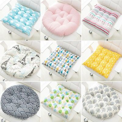 Cotton and Linen Thickened Cushion Breathable Autumn and Winter Office Seat Cushion Student Classroom Chair Tatami round Soft Cushion