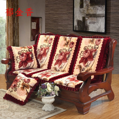 Single Seat Solid Wood Sofa Cushion Non-Slip Thickened Sponge Rosewood Sofa Seat Cushions with Backrest One-Piece Wooden Chair Cushion