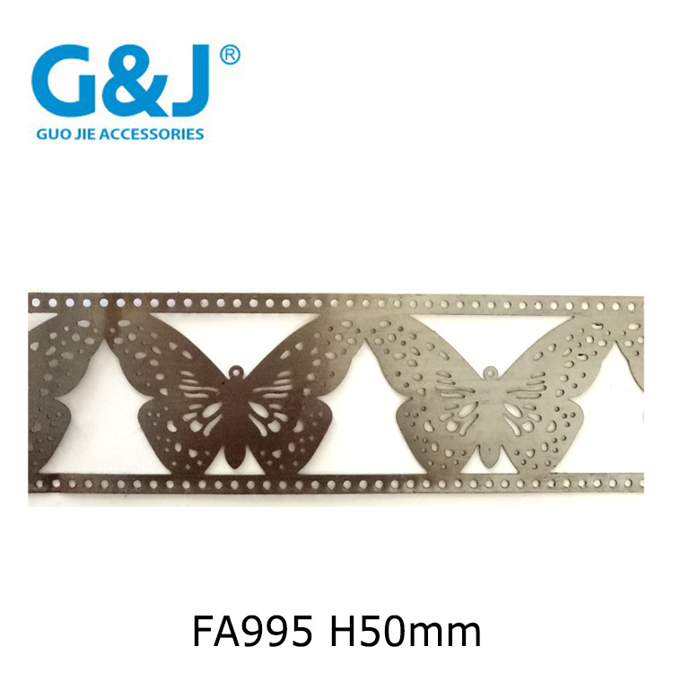 春天系列平板小孔蝴蝶金属冲压铁艺装饰花边可展开翅膀立体花边