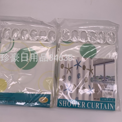 PEVA Waterproof and Mildew-Proof Thickening Print Shower Curtain Bathroom Hanging Curtain