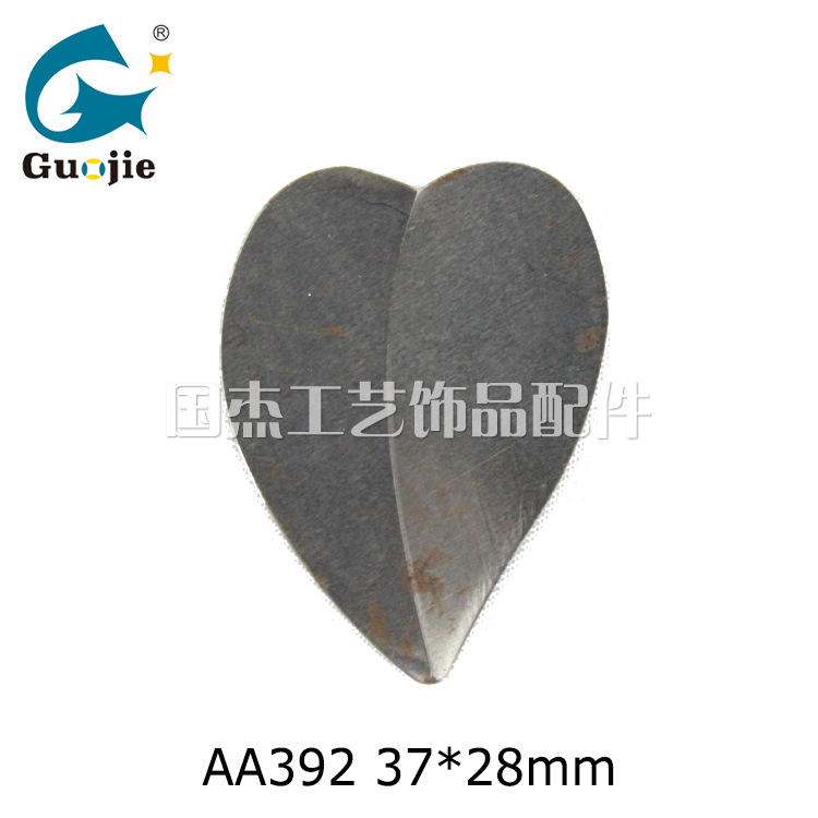 心形平板叶欧式田园春天仿真植物金属工艺品铁皮冲压树叶批发