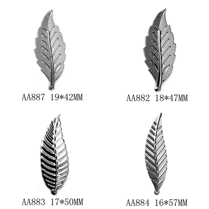 铁皮冲压树叶片 柳叶金属片 工艺品植物装饰配件 五金冲压配件
